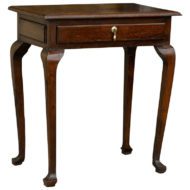 Mid-19th Century English Oak Single Drawer Side Table on Cabriole Legs