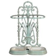 Enameled Iron Umbrella Stand Circa 1930 with Frog and Rush Motifs