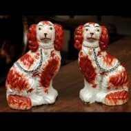 Pair of Red and White  Dogs