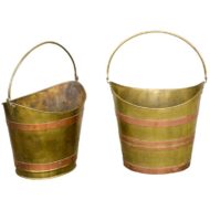 Brass Buckets with Copper Straps
