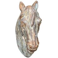 French Mounted Painted Horse Head from the Early 20th Century