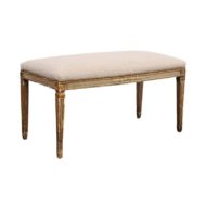Neoclassical Period Italian Painted Bench with Tapered Fluted Legs, circa 1810