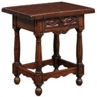 Petite Italian Walnut Side Table with Single Drawer and Fluted Legs, circa 1870
