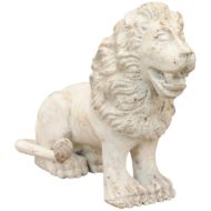Italian Carved and Painted Wooden Sculpture of a Lion from the Early 1800s