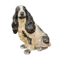 English Carved and Painted Cocker Spaniel Dog Sculpture, circa 1920