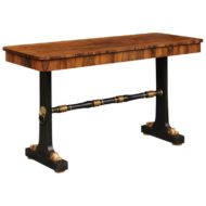 English Regency Console Table circa 1830 with Rosewood Top and Ebonized Base