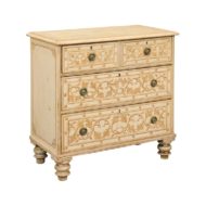 English Painted Wood Four-Drawer Commode with Scrollwork Motifs, circa 1880