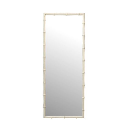 French Turn of the Century Painted Faux Bamboo Rectangular Mirror, circa 1900