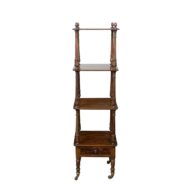 English 19th Century Wooden Trolley with Three Shelves and Single Drawer