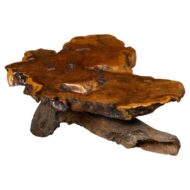 Live Edge Redwood America Coffee Table with Rustic Character, Vintage