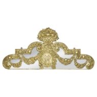 English 19th Century Brass and Mirror Architectural Element with Floral Decor