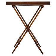 19th Century English Tray on Stand Mahogany Side Table with X-Form Base