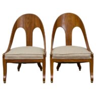 Pair of English Style Spoon Chairs circa 1920 with Upholstered Seat Cushions