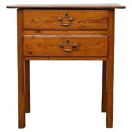 19th Century English Pine Side Table with Two Drawers and Patina