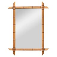 Faux Bamboo Walnut Mirror with Original Glass, French circa 1900
