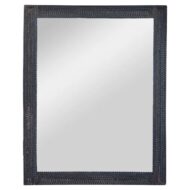French Tramp Art Mirror with Deeply Carved Geometric Frame, Circa 1900