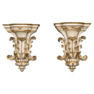 Pair of 19th Century Italian Giltwood Wall Brackets with Acanthus Carving