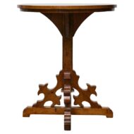 Gothic Revival English Pine Quadripod Table with Scrollwork Base, 19th Century