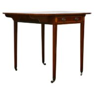 Regency Mahogany Pembroke Table with Satinwood Inlay and Casters