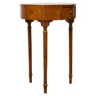 French Louis XVI Walnut Side Table with Single Drawer and Fluted Legs