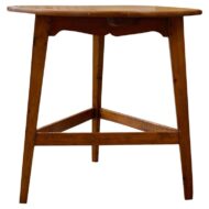 19th Century English Pine Cricket Table with Round Top and Stretcher Base