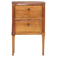 French 19th Century Walnut Two-Drawer Side Table with Tapered Legs