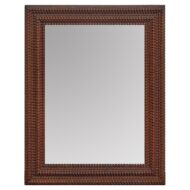 Large French Tramp Art Mirror with Layered Notched Frame, circa 1900