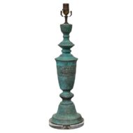 Midcentury James Mont Style Verdigris Bronze Table Lamp with Lucite Base