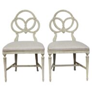 Pair of French Midcentury Louis XVI Style Carved Side Chairs with New Upholstery