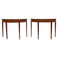 Pair of 19th Century English Neoclassical Revival Mahogany Demi-Lune Tables