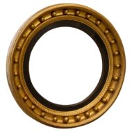 English Regency Giltwood Convex Mirror with Ebonized Trim, 19th Century