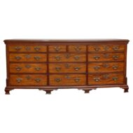 19th Century English Walnut and Mahogany Dresser with 13 Drawers
