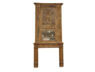 19th-Century French Carved Oak Trumeau Mantel and Mirror, Two-Piece Composition