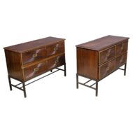 Pair of 19th Century Anglo-Indian Carved Chests on Custom Metal Stands