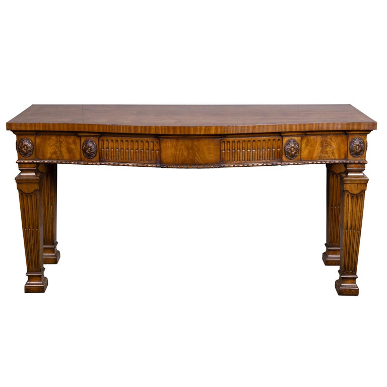 19th Century English Regency Mahogany Console Table with Central
