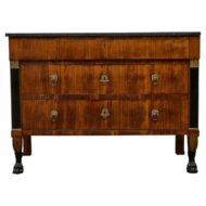 19th Century French Empire Chest of Drawers with Marble Top and Paw Feet