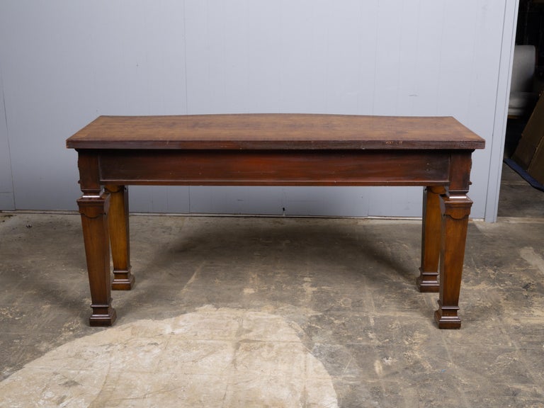19th Century English Regency Mahogany Console Table with Central
