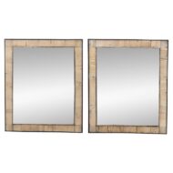 Pair of French Art Deco Pine and Ebonized Wall Mirrors, circa 1920