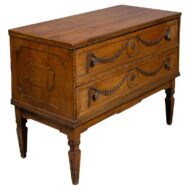 Italian Neoclassical Style Walnut Two-Drawer Chest, 20th Century
