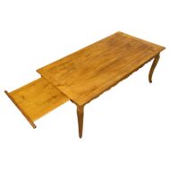 18th Century French Provincial Walnut Dining Table with Scalloped Apron