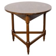 19th Century English Oak Cricket Table with Triangular Stretcher Base