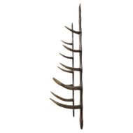 Pair of Rustic Antler Wall Racks on Carved Wood Backplates